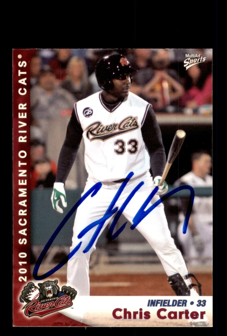 Signed Baseball Card Auto 2010 MultiAd Sacramento River Cats #1 Chris Carter