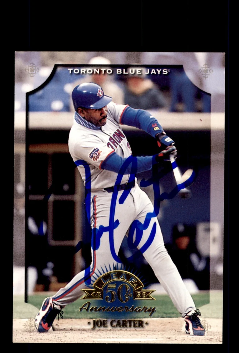 Signed Baseball Card Auto 1998 Leaf #19 Joe Carter Toronto Blue Jays