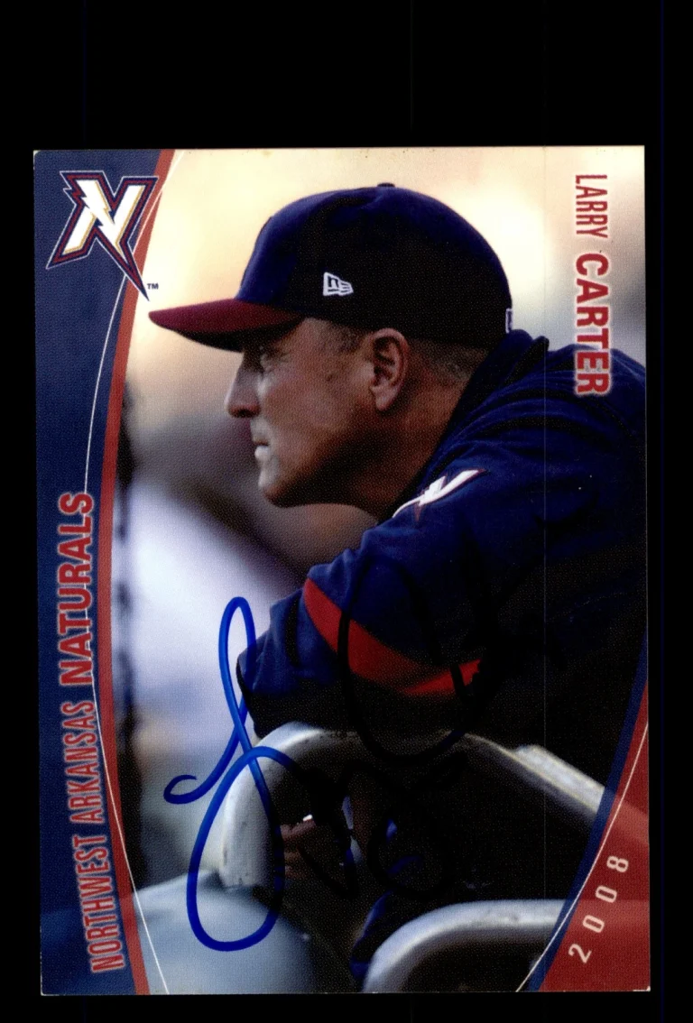 Signed Baseball Card Auto 2008 Northwest Arkansas Naturals Larry Carter