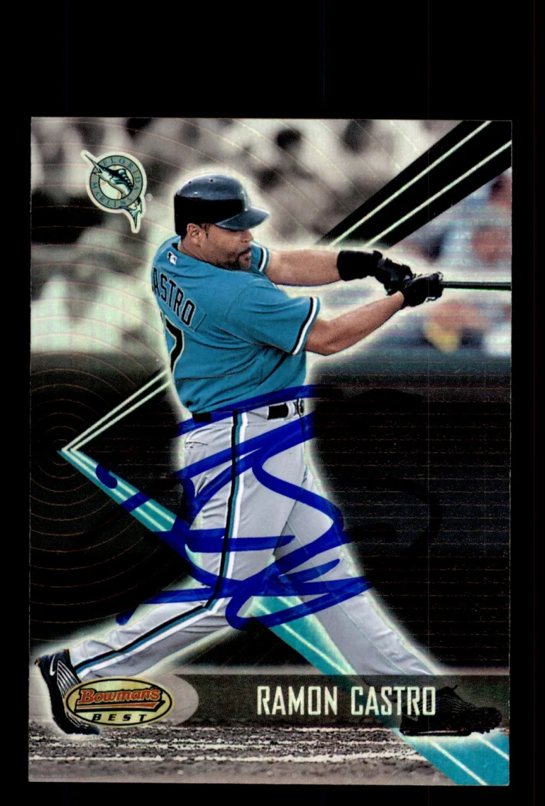Signed Baseball Card Auto 2001 Bowman's Best #113 Ramon Castro Florida Marlins