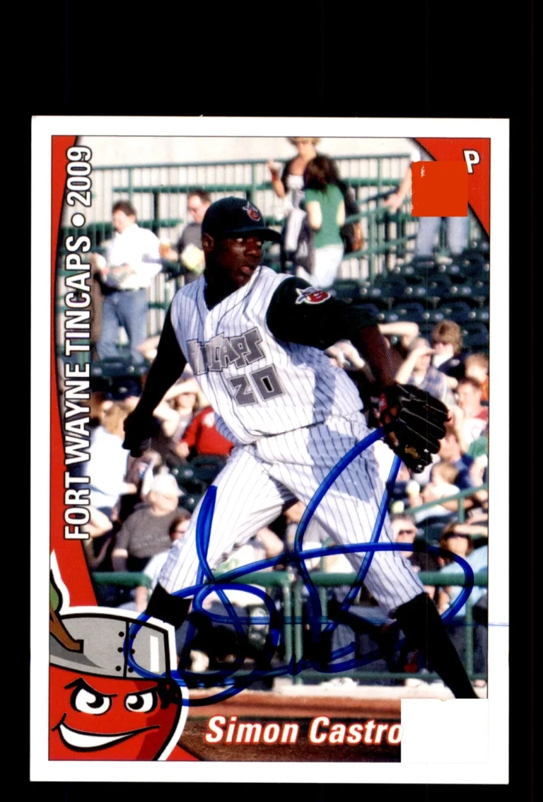 Signed Baseball Card Auto 2009 Grandstand Fort Wayne TinCaps #NNO Simon Castro