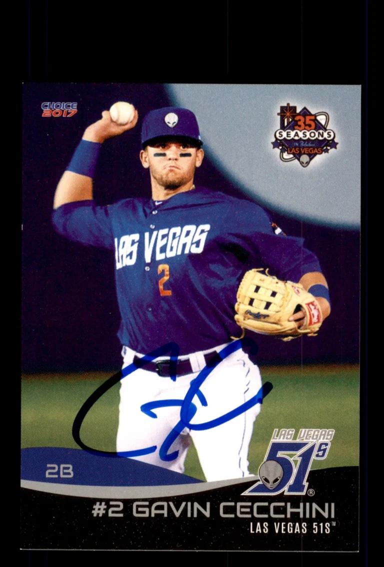 Signed Baseball Card Auto 2017 Choice Las Vegas 51s #06 Gavin Cecchini