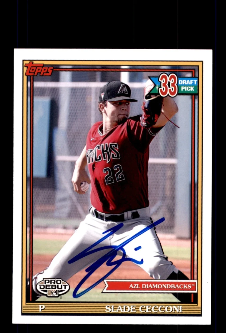 Signed Baseball Card Auto 2021 Topps Pro Debut #PD-183 Slade Cecconi In Person
