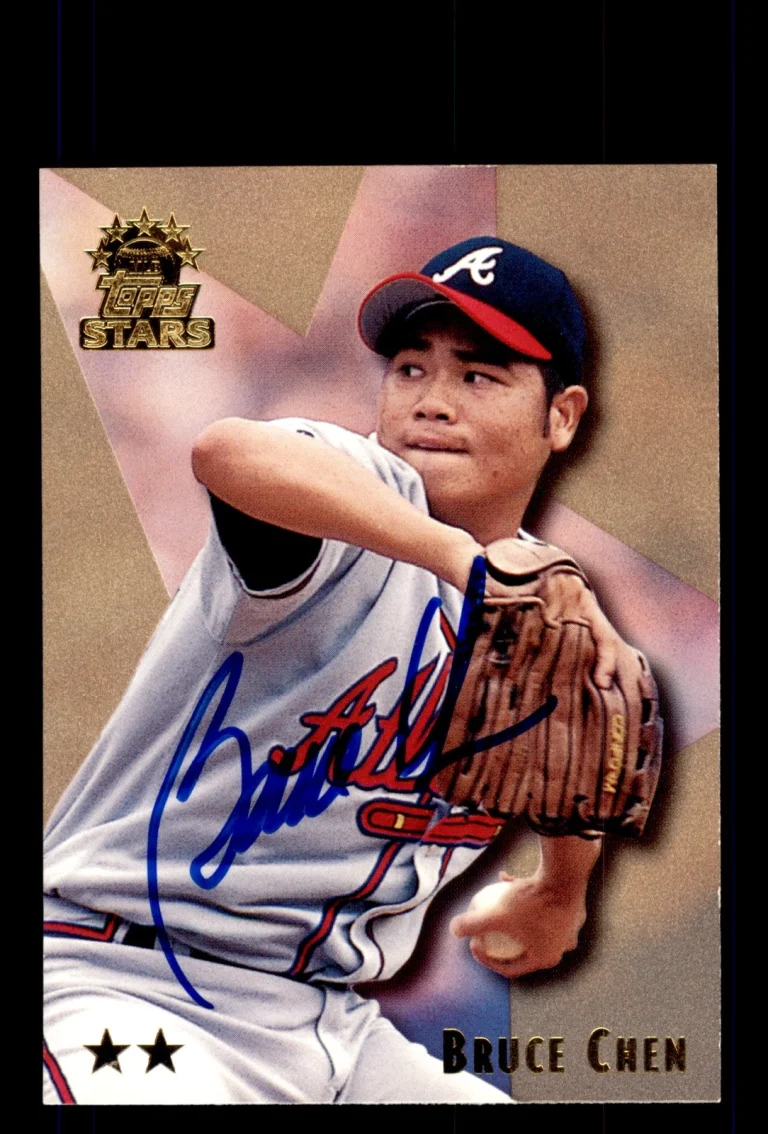 Signed Baseball Card Auto 1999 Topps Stars #38 Bruce Chen Atlanta Braves