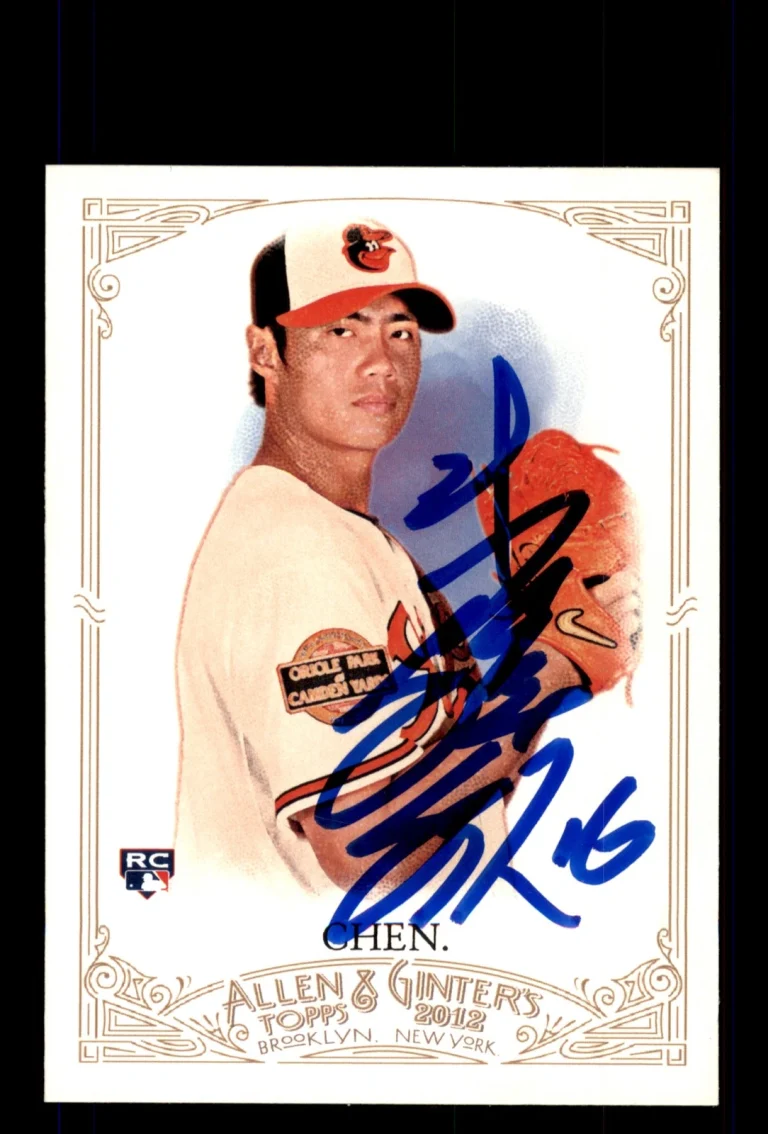 Signed Baseball Card Auto 2012 Topps Allen & Ginter #178 Wei-Yin Chen Orioles