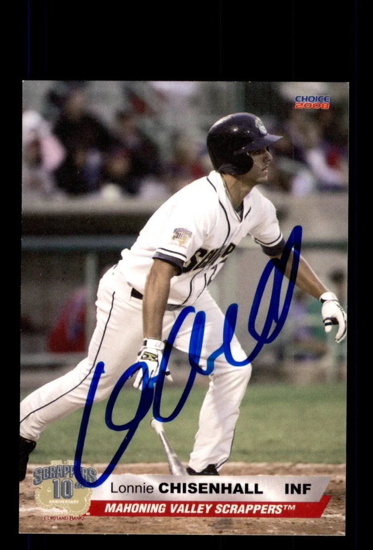 Signed Baseball Card Auto 2008 Mahoning Valley Scrappers Lonnie Chisenhall