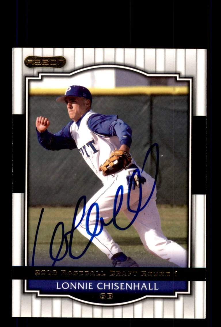 Signed Baseball Card Auto 2008 Razor #28 Lonnie Chisenhall Cleveland Indians