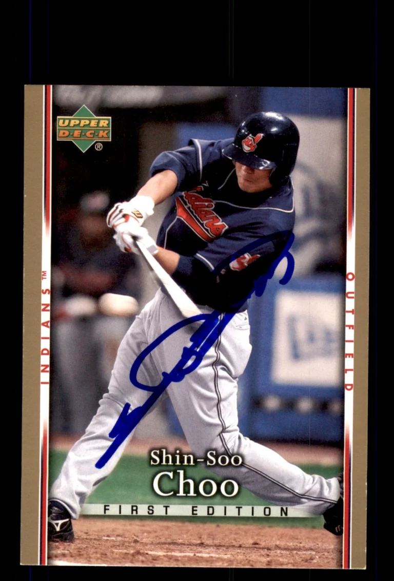 Signed Baseball Card Auto 2007 Upper Deck First Edition #80 Shin-Soo Choo