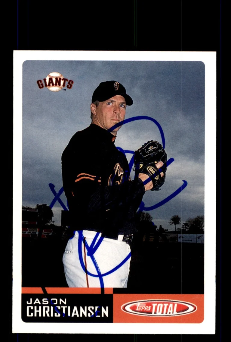 Signed Baseball Card Auto 2002 Topps Total #162 Jason Christiansen Giants