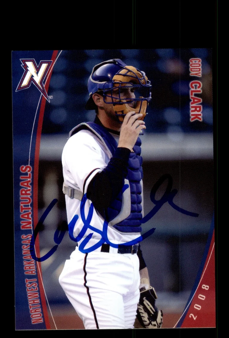 Signed Baseball Card Auto 2008 Grandstand Northwest Arkansas Naturals Cody Clark