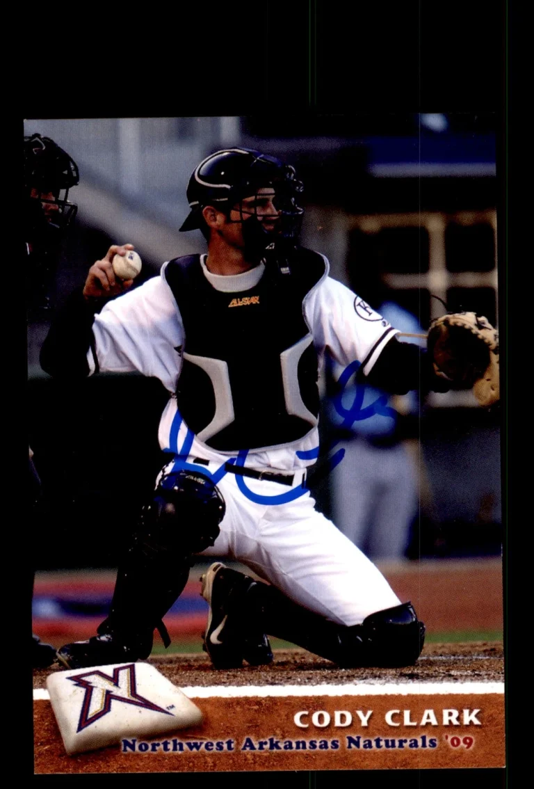 Signed Baseball Card Auto 2009 Grandstand Northwest Arkansas Naturals Cody Clark