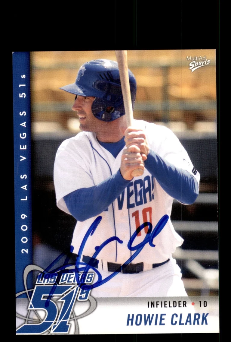 Signed Baseball Card Auto 2009 MultiAd Las Vegas 51s #11 Howie Clark