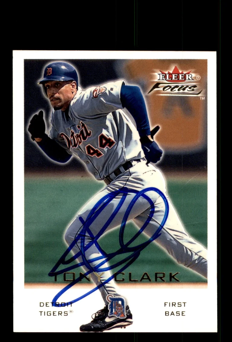 Signed Baseball Card Auto 2001 Fleer Focus #131 Tony Clark Detroit Tigers