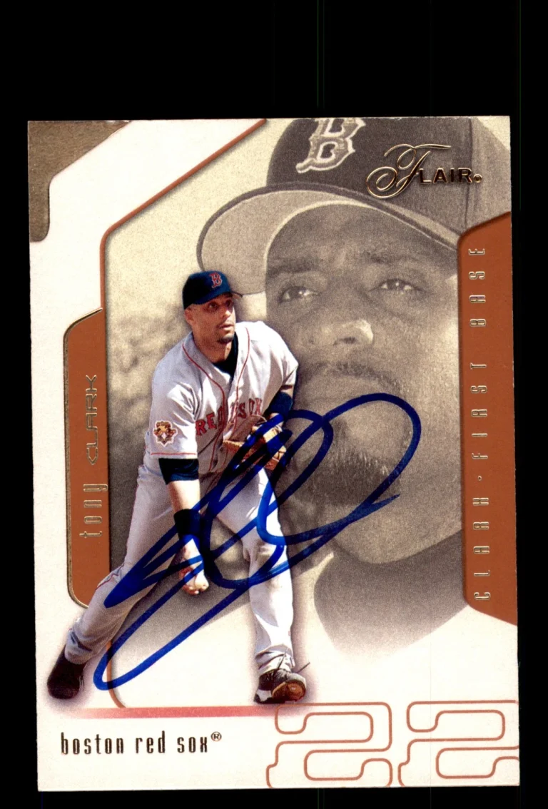 Signed Baseball Card Auto 2002 Flair #98 Tony Clark Boston Red Sox