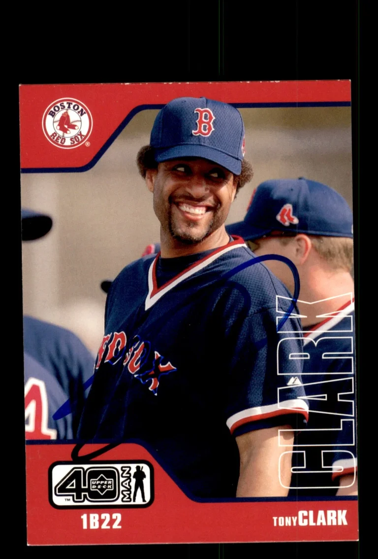 Signed Baseball Card Auto 2002 Upper Deck 40-Man #273 Tony Clark Boston Red Sox