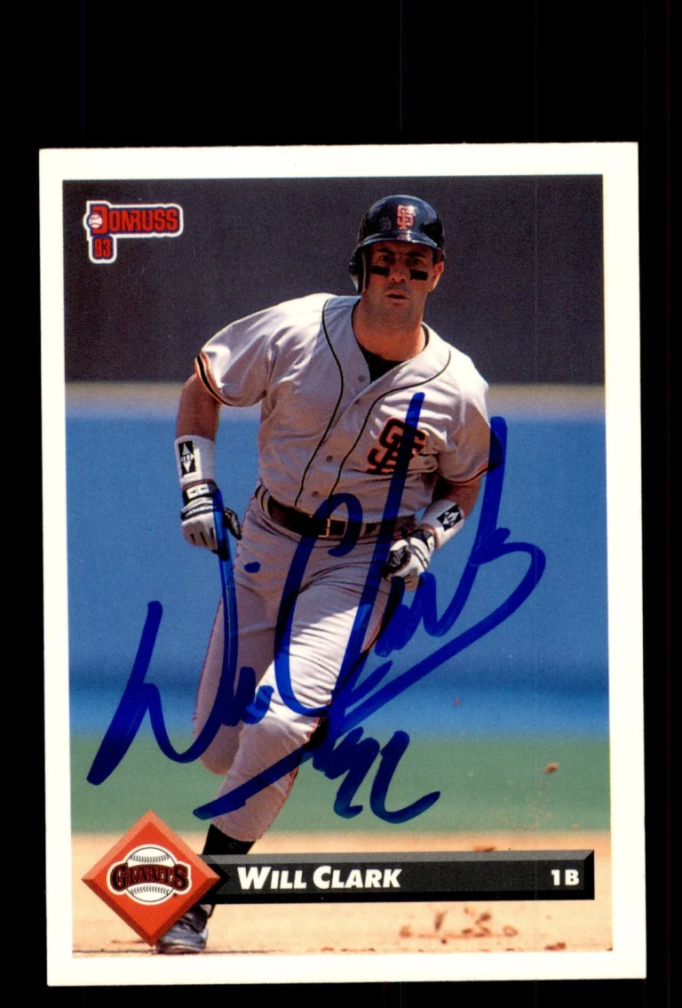 Signed Baseball Card Auto 1993 Donruss #446 Will Clark San Francisco Giants