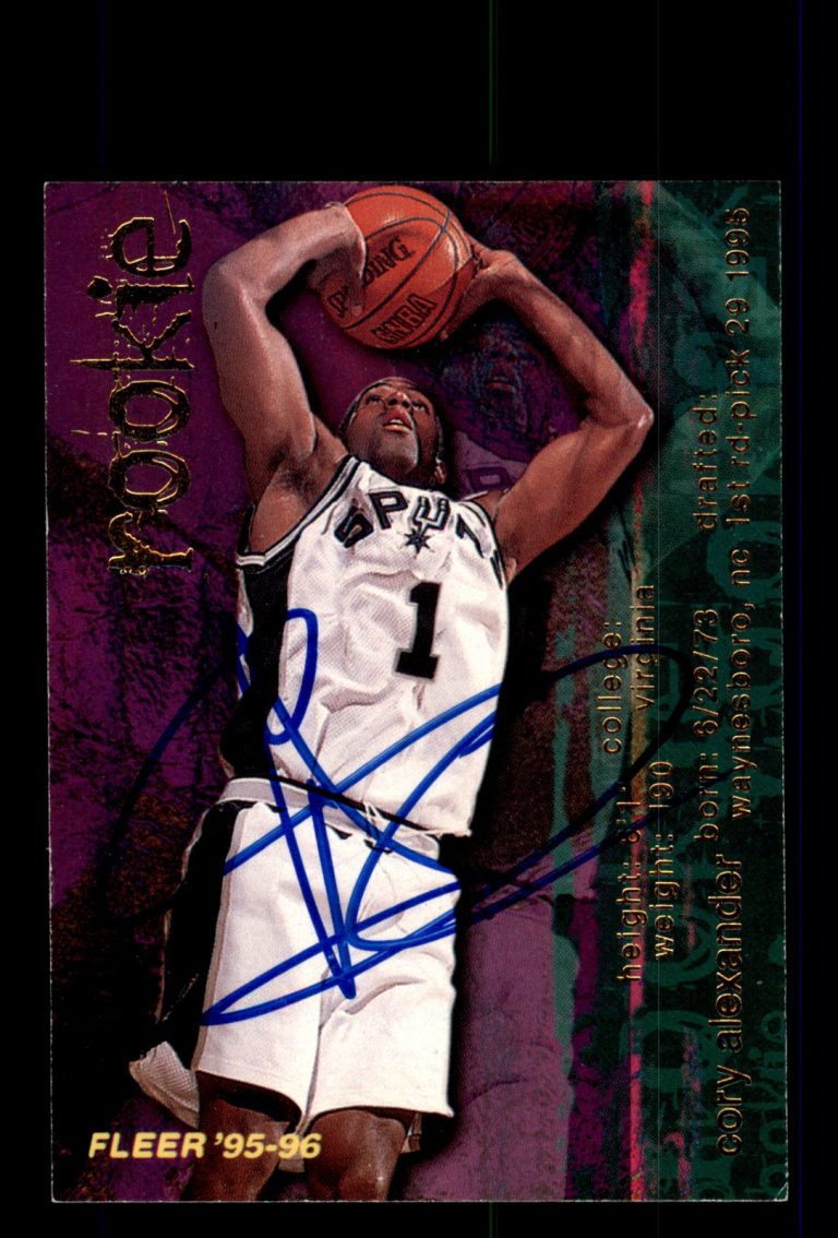 Signed Basketball Card Auto Cory Alexander 1995-96 Fleer #280 San Antonio Spurs