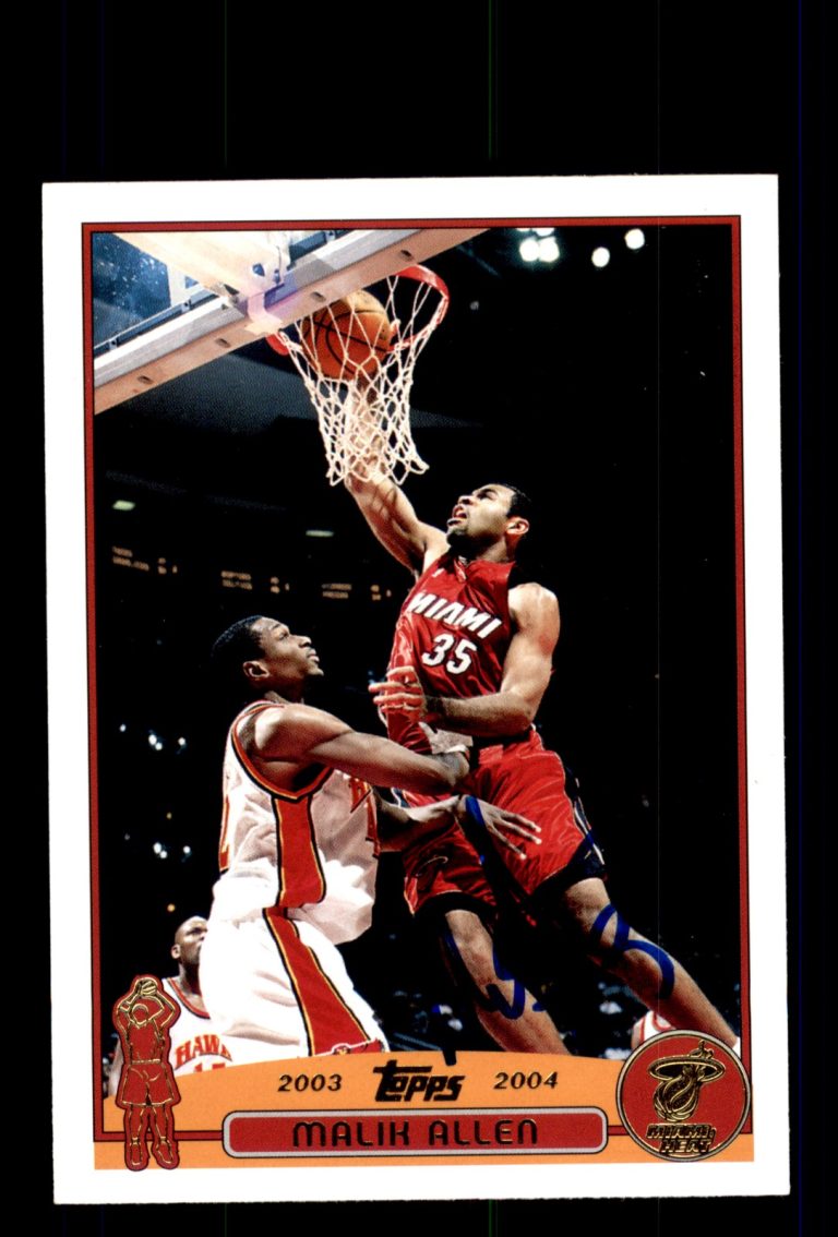 Signed Basketball Card Auto Malik Allen 2003-04 Topps #124 Miami Heat