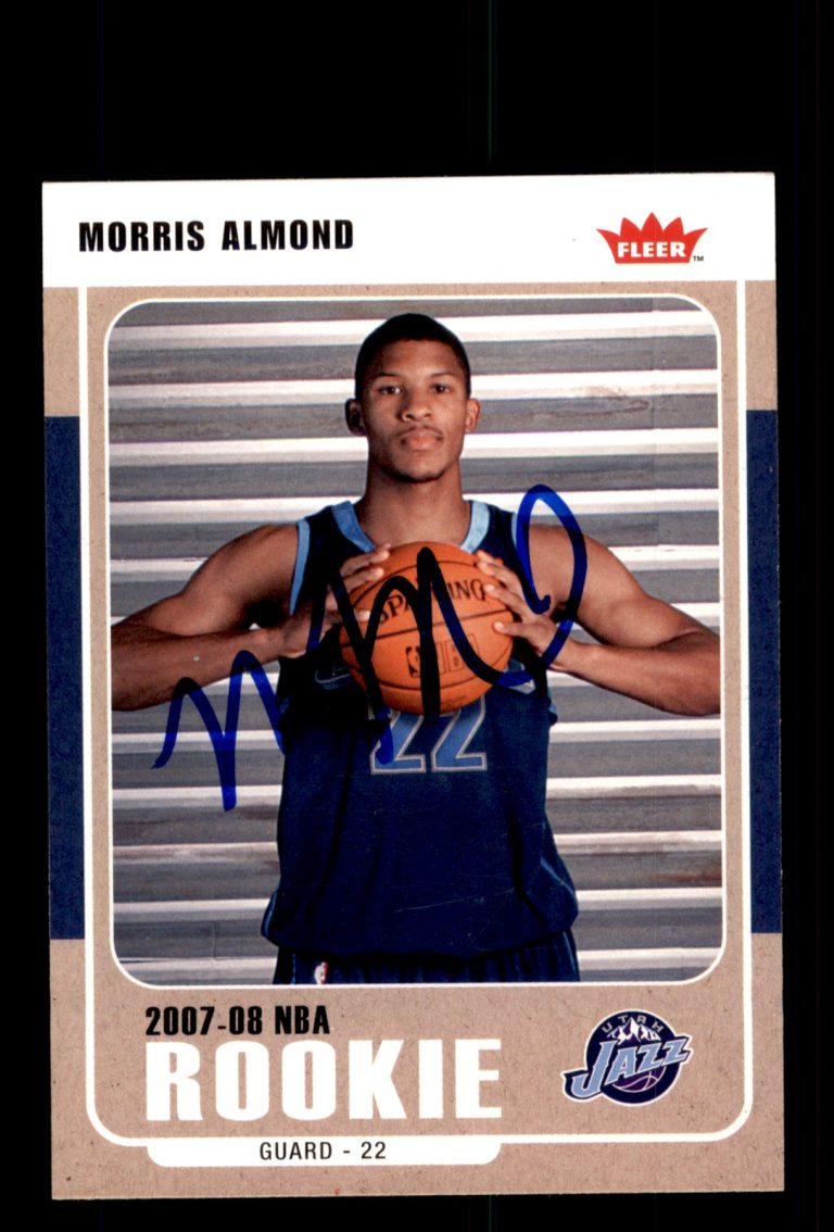 Signed Basketball Card Auto Morris Almond 2007-08 Fleer #202 Utah Jazz