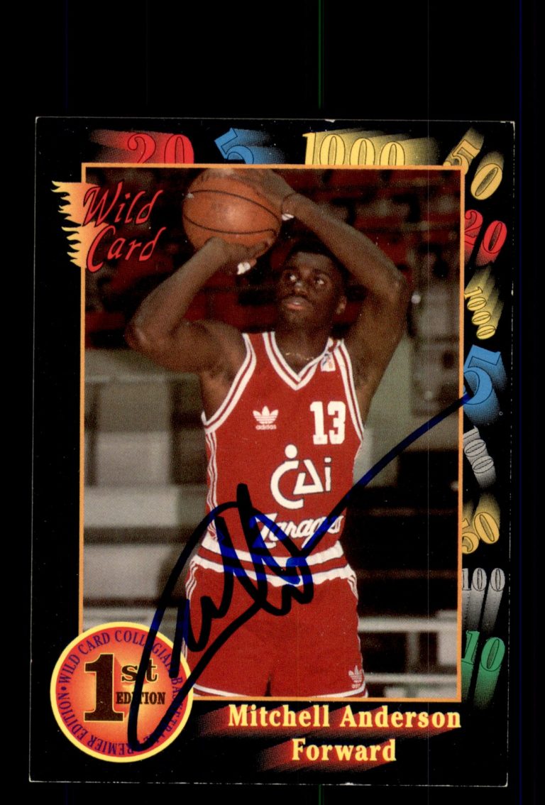 Signed Basketball Card Auto Mitchell JJ Anderson 1991-92 Wild Card #64