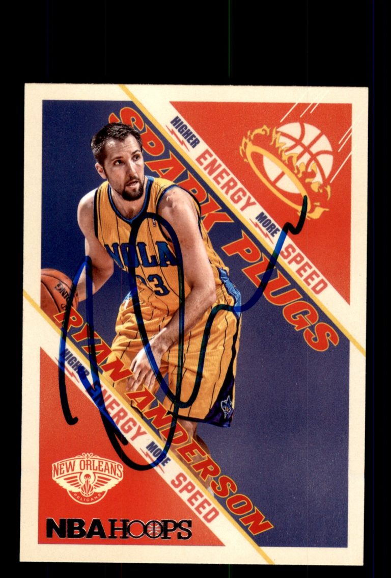 Signed Basketball Card Auto Ryan Anderson 2013-14 Hoops #3 Spark Plugs Pelicans