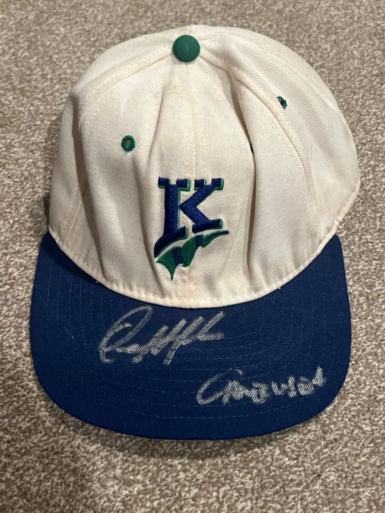 ORLANDO MERCADO SIGNED GAME USED BASEBALL HAT AUTO VTG MILB CHARLOTTE KNIGHTS