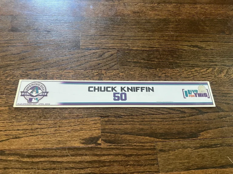 ARIZONA DIAMONDBACKS GAME USED BASEBALL LOCKER ROOM NAMEPLATE CHUCK KIFFIN