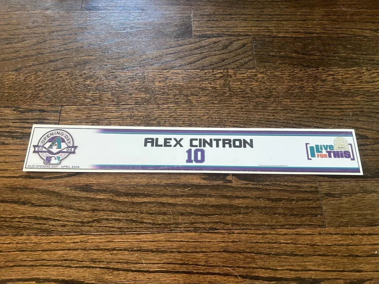 ARIZONA DIAMONDBACKS GAME USED BASEBALL LOCKER ROOM NAMEPLATE ALEX CINTRON