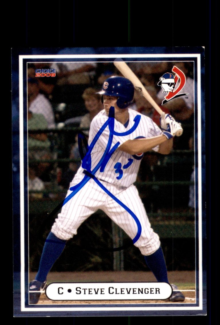 Signed Baseball Card Auto Steve Clevenger 2008 Choice Daytona Cubs #09
