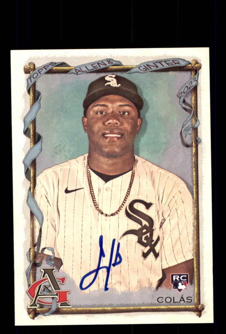 Signed Baseball Card Auto Oscar Colas 2023 Topps Allen & Ginter #212 White Sox