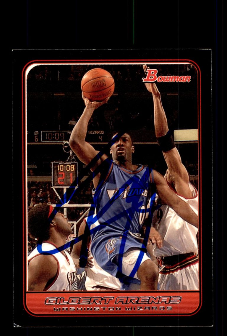 Signed Basketball Card Auto Gilbert Arenas 2006-07 Bowman #1 Washington Wizards