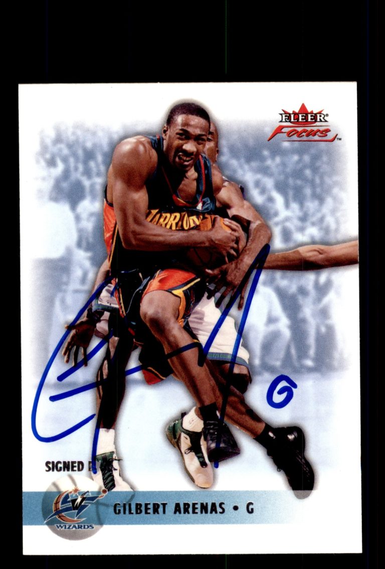 Signed Basketball Card Auto Gilbert Arenas 2003-04 Fleer Focus #19 Wizards