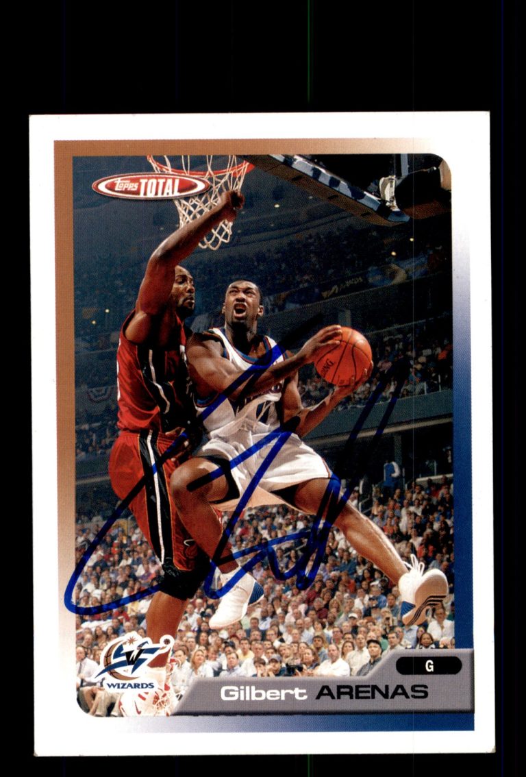 Signed Basketball Card Auto Gilbert Arenas 2005-06 Topps Total #14 Wizards