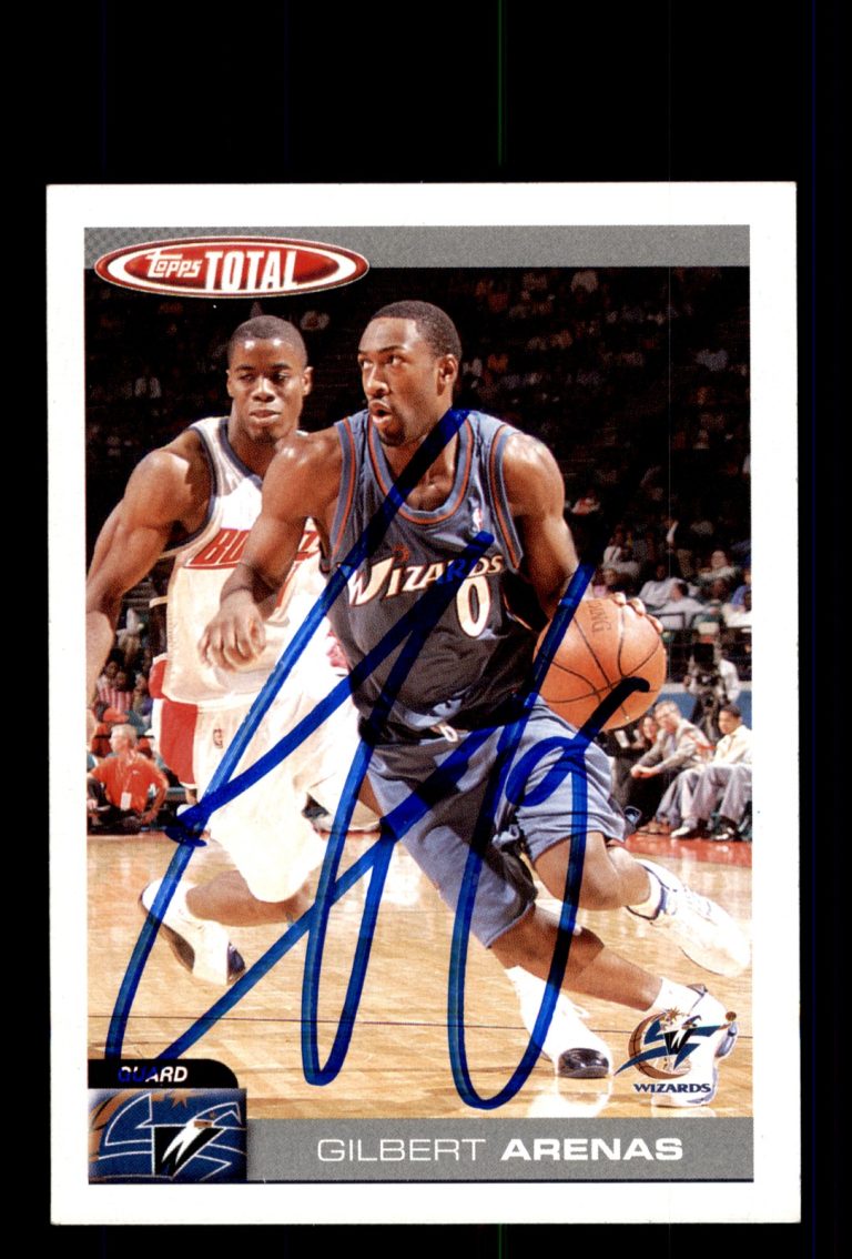 Signed Basketball Card Auto Gilbert Arenas 2004-05 Topps Total #28 Wizards