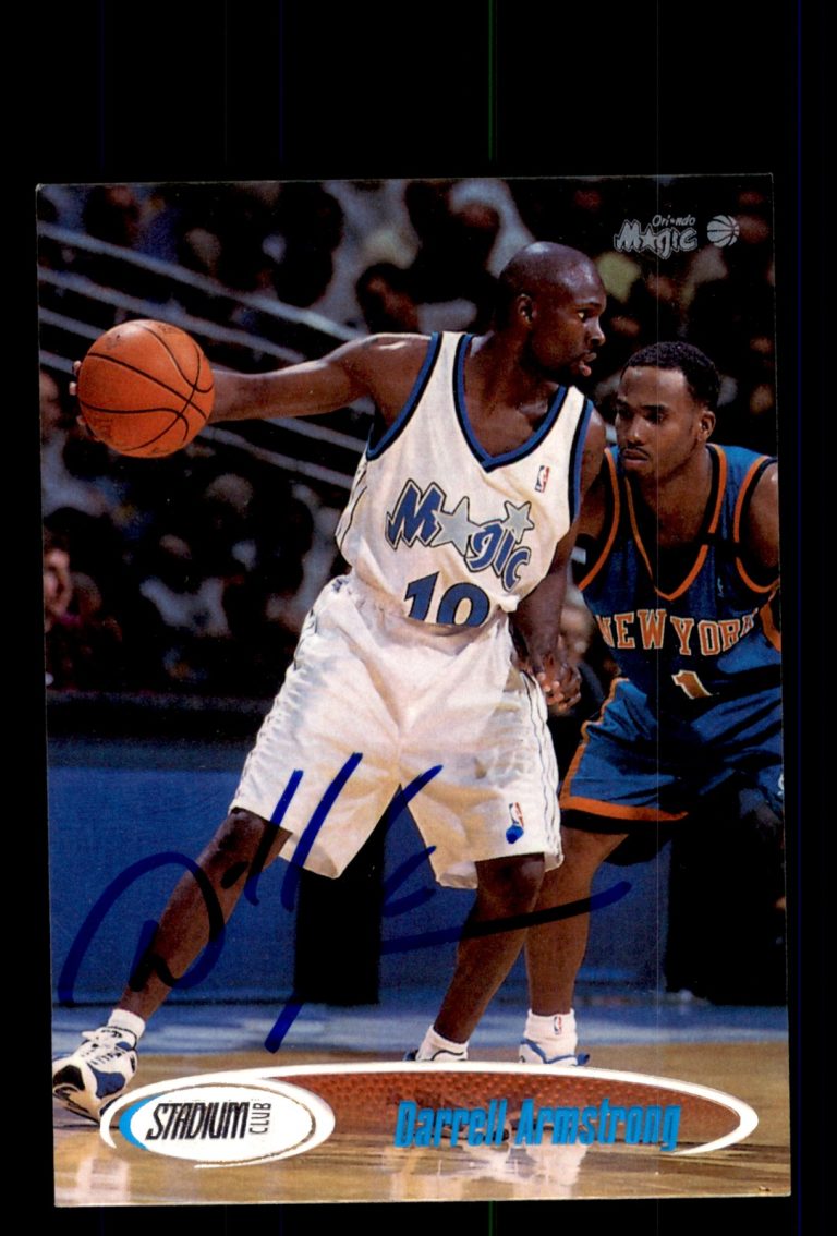 Signed Basketball Card Auto Darrell Armstrong 1998-99 Stadium Club #126 Magic