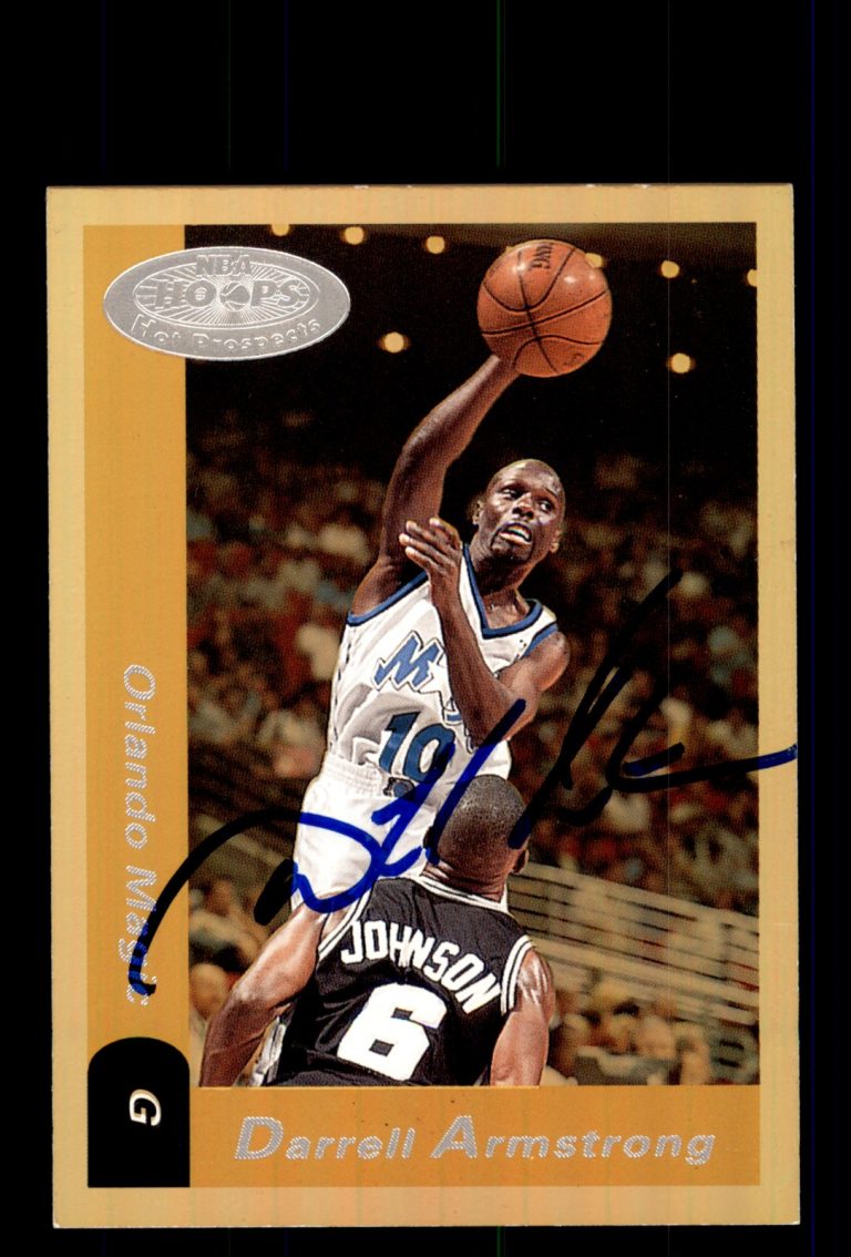 Signed Basketball Card Auto Darrell Armstrong 2000-01 NBA Hoops #99 Magic