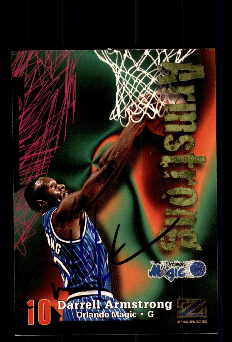 Signed Basketball Card Auto Darrell Armstrong 1997-98 SkyBox Z-Force #128