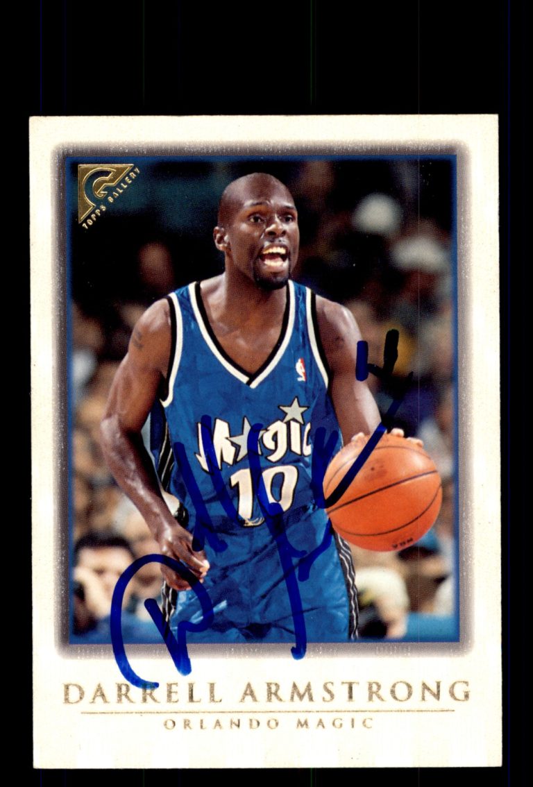 Signed Basketball Card Auto Darrell Armstrong 1999-00 Topps Gallery #48 Magic