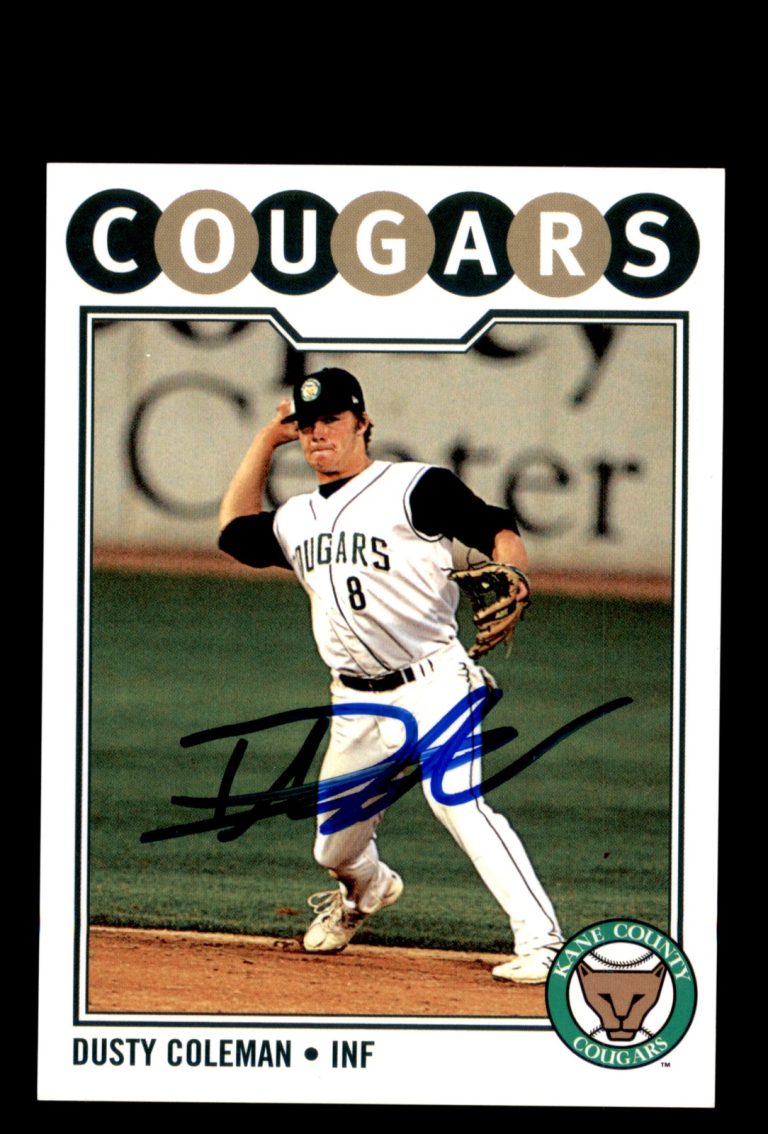 Signed Baseball Card Auto Dusty Coleman 2009 Grandstand Kane County Cougars #18