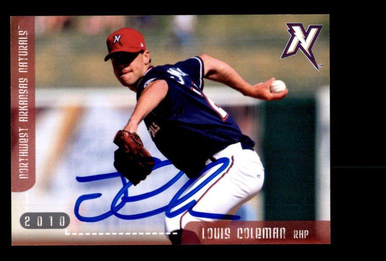 Signed Baseball Card Auto Louis Coleman 2010 Northwest Arkansas Naturals