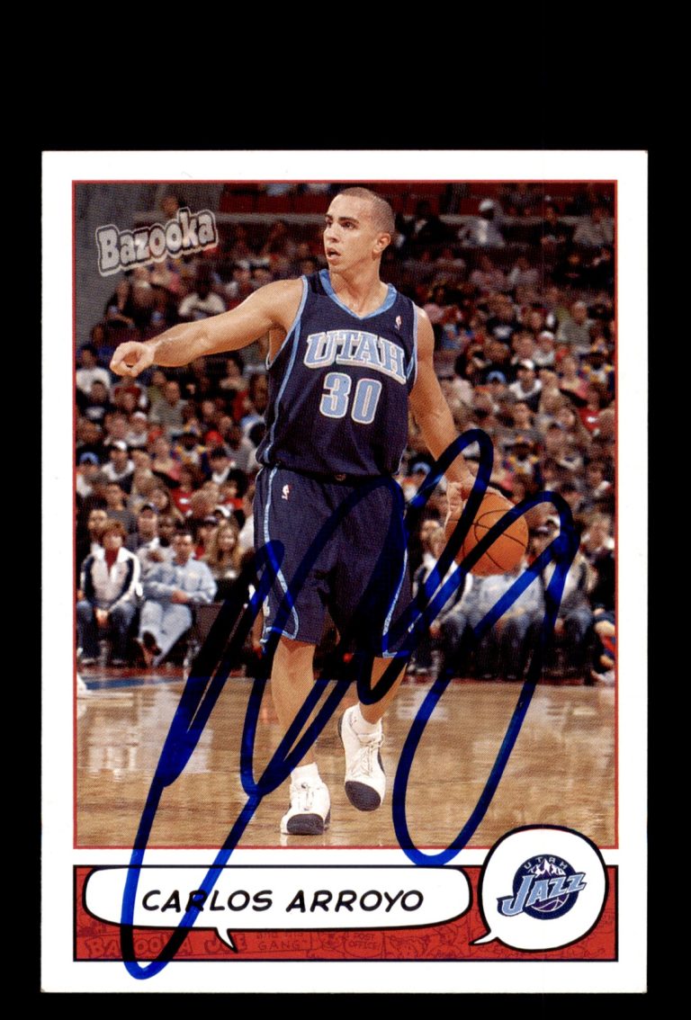 Signed Basketball Card Auto Carlos Arroyo 2004-05 Bazooka #164 Utah Jazz