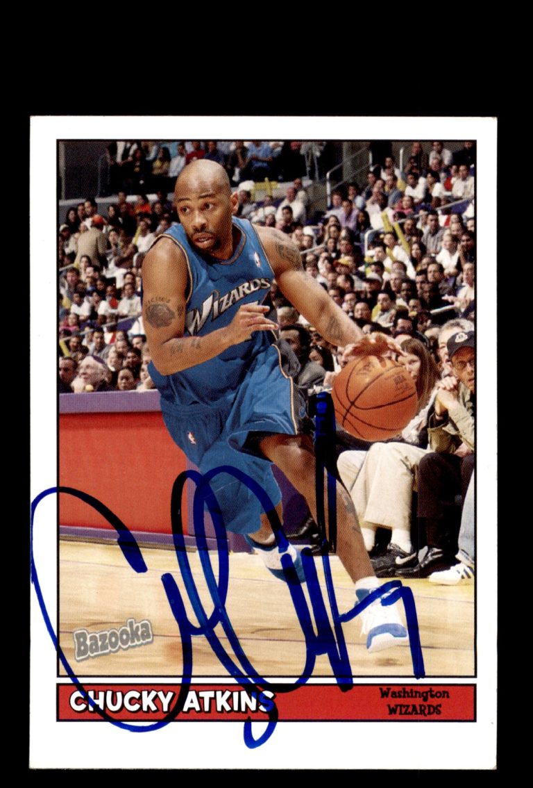 Signed Basketball Card Auto Chucky Atkins 2005-06 Bazooka #143 Wizards