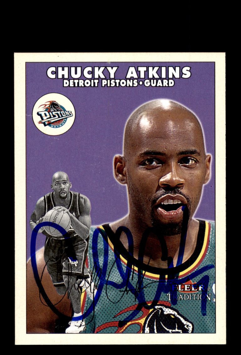 Signed Basketball Card Auto Chucky Atkins 2000-01 Fleer Tradition #181 Pistons