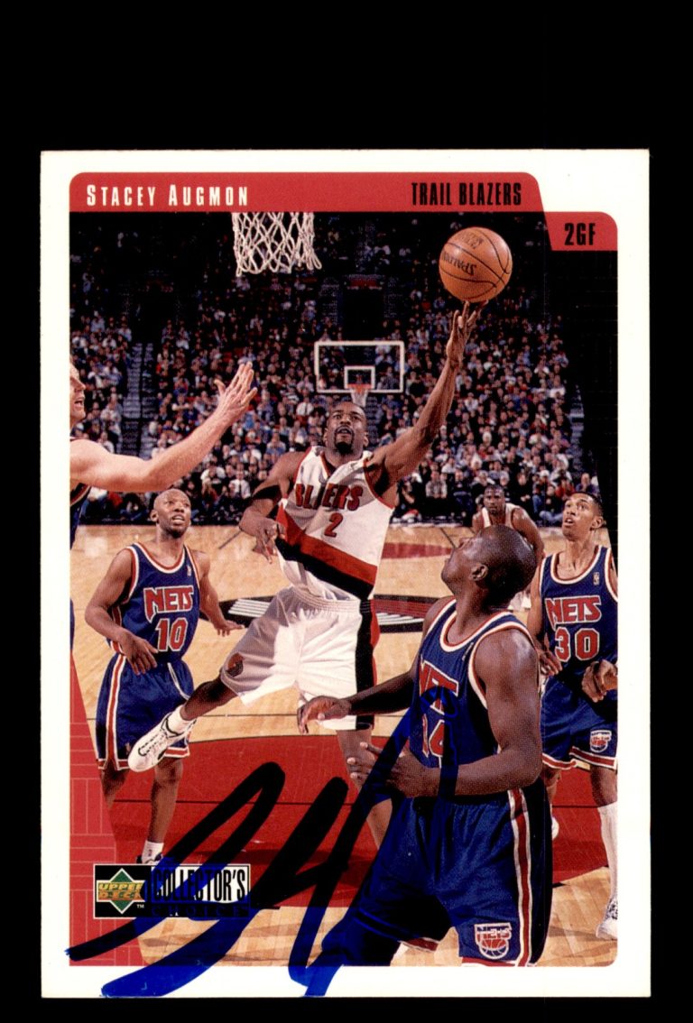 Signed Basketball Card Auto Stacey Augmon 1997-98 Collector's Choice #115