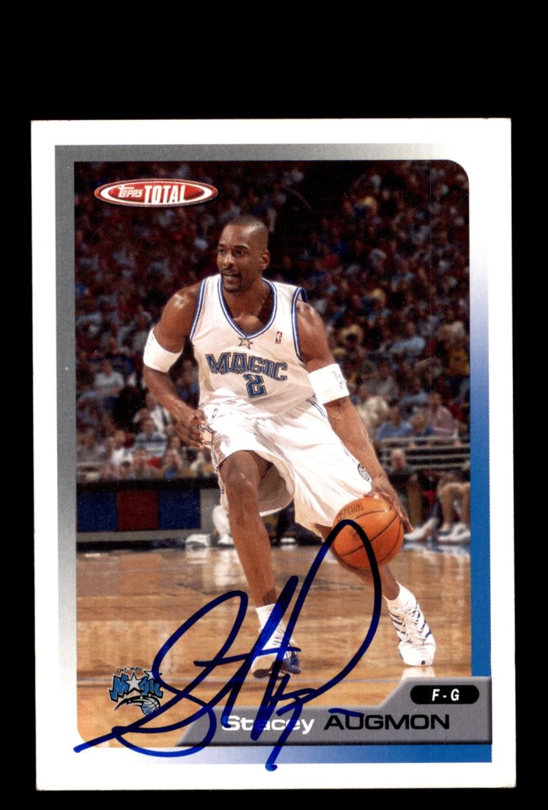 Signed Basketball Card Auto Stacey Augmon 2005-06 Topps Total #180 Orlando Magic