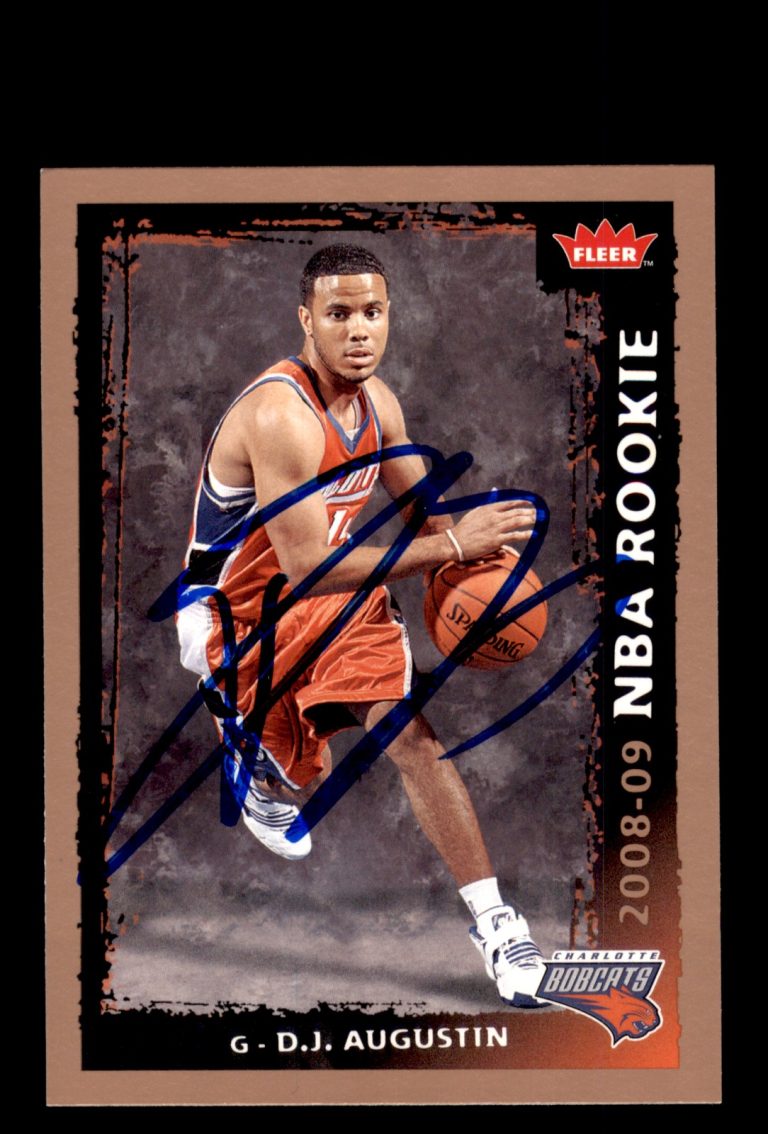Signed Basketball Card Auto D.J. Augustin 2008-09 Fleer #209 Charlotte Bobcats
