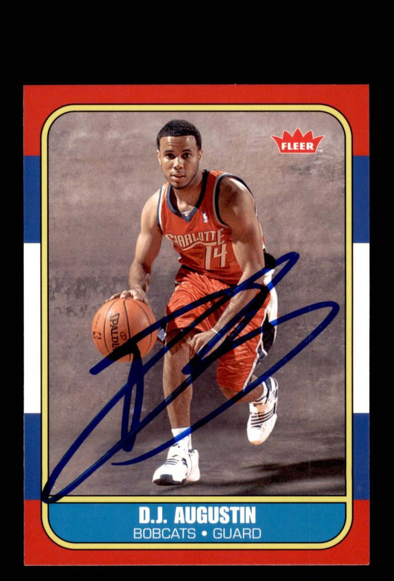 Signed Basketball Card Auto D.J. Augustin 2008-09 Fleer #86R-170 Bobcats