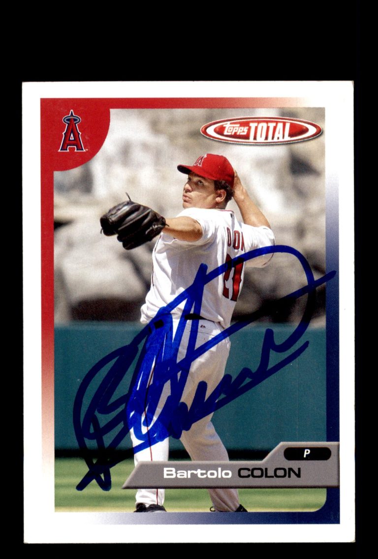 Signed Baseball Card Auto Bartolo Colon 2005 Topps Total #107 Los Angeles Angels