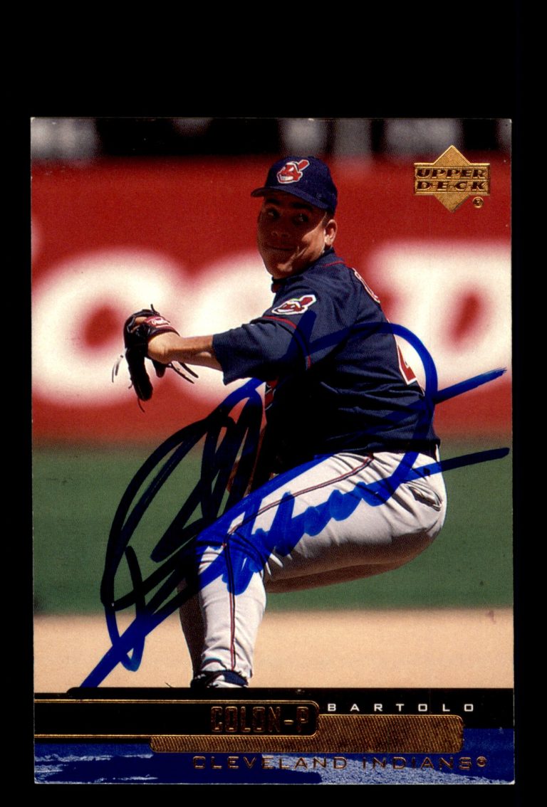 Signed Baseball Card Auto Bartolo Colon 2000 Upper Deck #366 Cleveland Indians