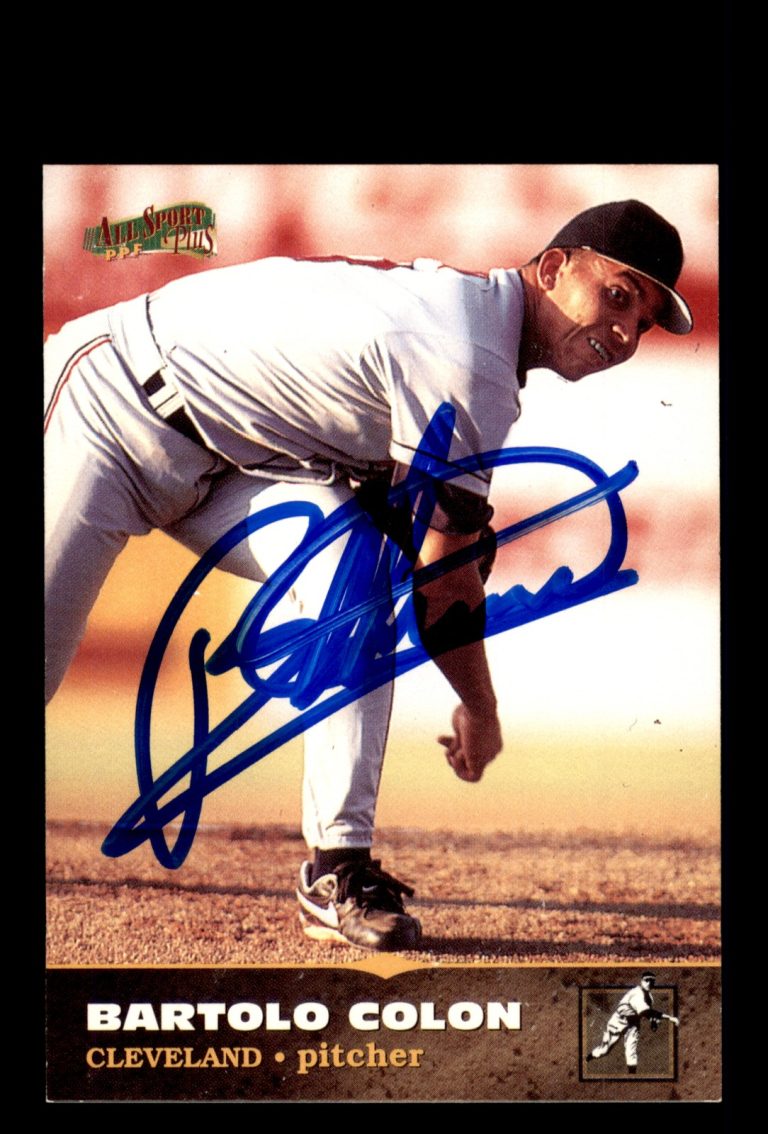 Signed Baseball Card Auto Bartolo Colon 1996-97 Score Board All Sport PPF #164